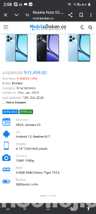 Realme Note 50